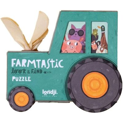 Puzzle Farmtastic Traktorek 36 Elem. Gra Szukaj-Znajdź – Londji 3+ Puzzle Farmtastic Traktorek 36 Elem. Gra Szukaj-Znajdź – Londji 3+