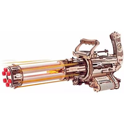 Robotime Rotating Barrel Machine Gun Drewniane Puzzle 3d Robotime Rotating Barrel Machine Gun Drewniane Puzzle 3d