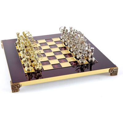 Szachy Łucznicy Metalowe Czerwone Pole Złote Srebrne Figury Pudełko 33x33, Gra Planszowa, Manopoulos Szachy Łucznicy Metalowe Czerwone Pole Złote Srebrne Figury Pudełko 33x33, Gra Planszowa, Manopoulos