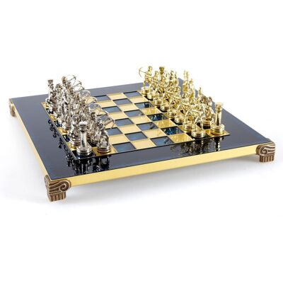 Szachy Metalowe Łucznicy Złoto/srebro + Niebieska Plansza Pudełko 33x33, Gra Planszowa, Manopoulos Szachy Metalowe Łucznicy Złoto/srebro + Niebieska Plansza Pudełko 33x33, Gra Planszowa, Manopoulos