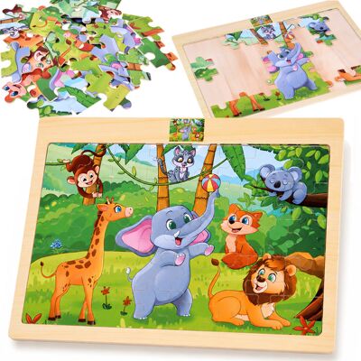 Lean Toys Dla Dzieci Układanka Drewniane Dzikie Zwierzęta Lean Toys Dla Dzieci Układanka Drewniane Dzikie Zwierzęta