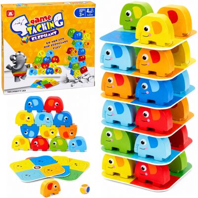 Lean Toys Dla Dzieci Wieża Słoni Balansujących Gra Lean Toys Dla Dzieci Wieża Słoni Balansujących Gra