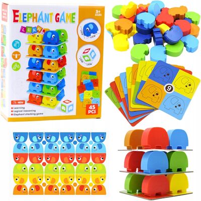Lean Toys Gra Zręcznościowa Rodzinna Wieża Ze Słoników Układanie 45 El. Lean Toys Gra Zręcznościowa Rodzinna Wieża Ze Słoników Układanie 45 El.