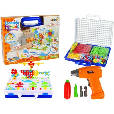 Lean Toys Kreatywna Mozaika 4w1 Wkrętarka 237 El. Lean Toys Kreatywna Mozaika 4w1 Wkrętarka 237 El.