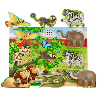 Melissa & Doug Melissa&doug; Drewniane Puzzle Z Dźwiękiem Zwierzęta Zoo Układanka 7 El Melissa & Doug Melissa&doug; Drewniane Puzzle Z Dźwiękiem Zwierzęta Zoo Układanka 7 El