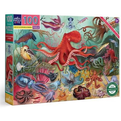 eeBoo Puzzle 100 Pieces L'Amour Des Pieuvres eeBoo Puzzle 100 Pieces L'Amour Des Pieuvres