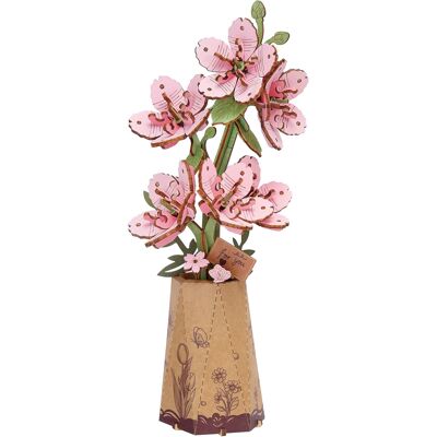Puzzle 3d Kwiat Sakura Robotime, Drewniany Zestaw Modelarski 113 El Puzzle 3d Kwiat Sakura Robotime, Drewniany Zestaw Modelarski 113 El