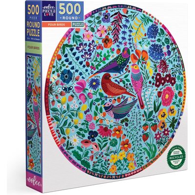 eeBoo Puzzle 500 Elementów Okrągłe Cztery Ptaki 58,4 Cm Dla Dorosłych eeBoo Puzzle 500 Elementów Okrągłe Cztery Ptaki 58,4 Cm Dla Dorosłych