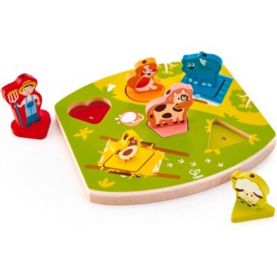 Puzzle Dźwiękowe Drewniane Hape Farma 7-Elementowe Od 18 Mies Puzzle Dźwiękowe Drewniane Hape Farma 7-Elementowe Od 18 Mies