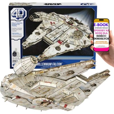 Spin Master Puzzle Przestrzenne Star Wars Millennium Falcon 4d Build Model Kolekcjonerski + E-Book-3 Spin Master Puzzle Przestrzenne Star Wars Millennium Falcon 4d Build Model Kolekcjonerski + E-Book-3