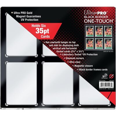 Ultra Pro - 35PT 6-Kart Black Border UV ONE-TOUCH - Magnetyczny holder wystawy - Display Holder Ultra Pro - 35PT 6-Kart Black Border UV ONE-TOUCH - Magnetyczny holder wystawy - Display Holder
