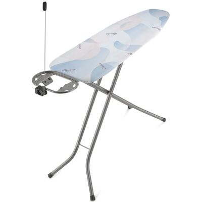 Deska do prasowania Vileda Bravo Plus blat 120x38 cm rozmiar M pokrowiec bawełna pianka 8 mm gniazdo kabel 2 m regulacja wysokości nogi 28 mm Deska do prasowania Vileda Bravo Plus blat 120x38 cm rozmiar M pokrowiec bawełna pianka 8 mm gniazdo kabel 2 m regulacja wysokości nogi 28 mm