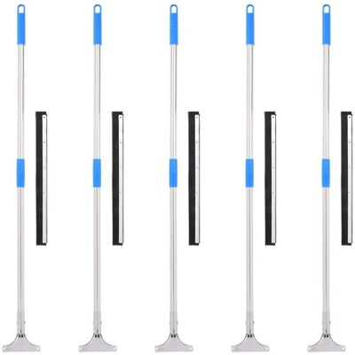 vidaXL Podłogowe ściągaczki do wody, 5 szt., 45,5x119,5cm, stal i guma vidaXL Podłogowe ściągaczki do wody, 5 szt., 45,5x119,5cm, stal i guma
