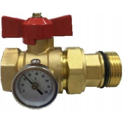 Hydroland Zawór Kulowy 1'' Z Termometrem Czerwony 039 Hydroland Zawór Kulowy 1'' Z Termometrem Czerwony 039