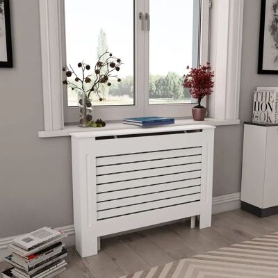 vidaXL Biała MDF Osłona Grzejnika - Nowoczesny Design vidaXL Biała MDF Osłona Grzejnika - Nowoczesny Design