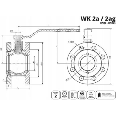 Idmar Zawór Kulowy Do Wody Dn50 Wk2a 1.6-4.0mpa; A Idmar Zawór Kulowy Do Wody Dn50 Wk2a 1.6-4.0mpa; A