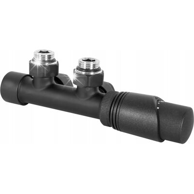 Diamond Zestaw Termostatyczny Do Grzejnika 1/2' Zespolony Kątowy Antracyt Dn15 Diamond Zestaw Termostatyczny Do Grzejnika 1/2' Zespolony Kątowy Antracyt Dn15