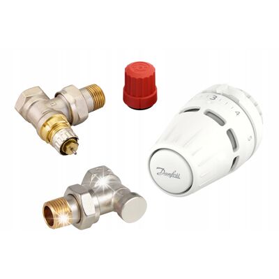 Danfoss Zestaw Termostatyczny Kątowy 1/2 Zawory+głowica Do Grzejnika Komplet Mocny Danfoss Zestaw Termostatyczny Kątowy 1/2 Zawory+głowica Do Grzejnika Komplet Mocny