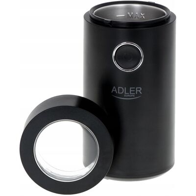 Adler Młynek elektryczny do kawy 150W 75g stalowe ostrze czarny złoty Adler Młynek elektryczny do kawy 150W 75g stalowe ostrze czarny złoty