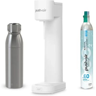 Pushair Saturator Do Wody Dafi Biały + Nabój Co2 + Stalowa Butelka 0,75 Pushair Saturator Do Wody Dafi Biały + Nabój Co2 + Stalowa Butelka 0,75