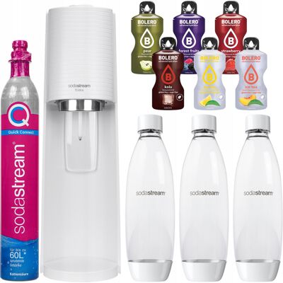 Inny producent Saturator Do Wody Sodastream Terra Biały 3 Butelki + Cylinder + 6 Napojów Urządzenie Do Gazowania, Syfon Kuchenny, Pojemność 1 L Inny producent Saturator Do Wody Sodastream Terra Biały 3 Butelki + Cylinder + 6 Napojów Urządzenie Do Gazowania, Syfon Kuchenny, Pojemność 1 L