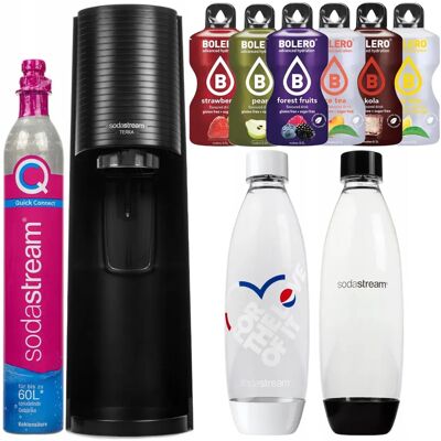 Saturator Sodastream Terra Black Jedna Butelka + Butelka Fuse Biała Pepsi (Dek) + Bolero Saturator Sodastream Terra Black Jedna Butelka + Butelka Fuse Biała Pepsi (Dek) + Bolero