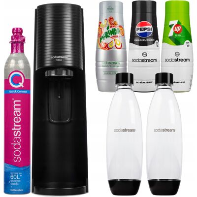Saturator Sodastream Terra Czarny Z 2 Butelkami I Syropami Saturator Sodastream Terra Czarny Z 2 Butelkami I Syropami