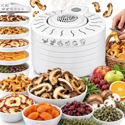 Suszarka Do Grzybów I Owoców Warzyw Ziół Żywności Mpm 250w 5 Sit 28cm Biała Suszarka Do Grzybów I Owoców Warzyw Ziół Żywności Mpm 250w 5 Sit 28cm Biała