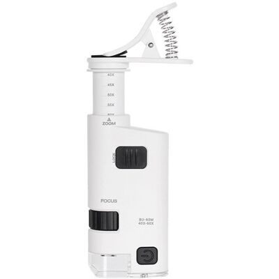 Sagittarius Kieszonkowy mikroskop LED z adapterem do smartfona 40x-60x Sagittarius Kieszonkowy mikroskop LED z adapterem do smartfona 40x-60x