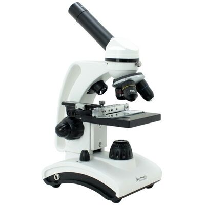 Mikroskop-Sagittarius-SCHOLAR 303, 40x-400x, śruba mikro-makro, stolik krzyżowy, zasilanie bateryjne i sieciowe Mikroskop-Sagittarius-SCHOLAR 303, 40x-400x, śruba mikro-makro, stolik krzyżowy, zasilanie bateryjne i sieciowe