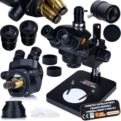 Inny producent Rosfix Capella Pro MSCP-T-PS1-B – Mikroskop Trinokularowy Stereoskopowy 7-45x Zoom 0,7-5x Optyka Greenough Głowica 360° C-Mount 25 mm Inny producent Rosfix Capella Pro MSCP-T-PS1-B – Mikroskop Trinokularowy Stereoskopowy 7-45x Zoom 0,7-5x Optyka Greenough Głowica 360° C-Mount 25 mm