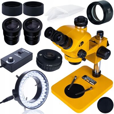 Inny producent Rosfix Mikroskop Stereoskopowy Trinokularowy 7–50x – Wysoka Precyzja Obrazu Odległość Robocza 102 mm Oświetlacz LED 56 diod Inny producent Rosfix Mikroskop Stereoskopowy Trinokularowy 7–50x – Wysoka Precyzja Obrazu Odległość Robocza 102 mm Oświetlacz LED 56 diod