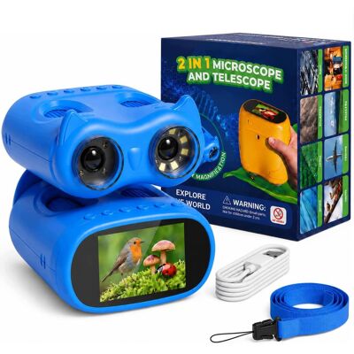 AMT Przenośny Mikroskop Cyfrowy I Lornetka 2w1 Led 1000x Hd Usb Dla Dzieci AMT Przenośny Mikroskop Cyfrowy I Lornetka 2w1 Led 1000x Hd Usb Dla Dzieci