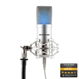 Auna Pro MIC-900S-LED, mikrofon pojemnościowy, studyjny, kardioidalny, USB, LED, kolor srebrny