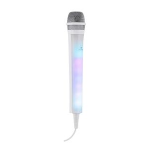 Auna Kara Dazzl Mikrofon karaoke z efektem świetlnym LED biały