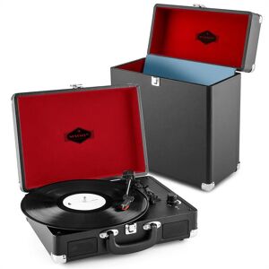 Auna Peggy Sue Record Collector Set black, retro gramofon, walizka na płyty gramofonowe