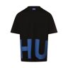 HUGO BLUE Koszulka męska - Nannavaro Mężczyźni Bawełna czarny nadruk, XL - Size: XL