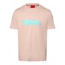 HUGO Koszulka męska - Dacation Mężczyźni Bawełna różowy nadruk, XXL - Size: XXL