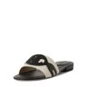 Polo Ralph Lauren Lauren Ralph Lauren Damskie sandały skórzane i tekstylne - Algra Kobiety czarny biały jednolity, 9.5 - Size: 9.5