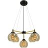 Elem Viviene 6301/5 BL TR lampa wisząca zwis 5x60W E27 czarna/bursztyn