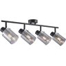 Italux Sardo SPL-5581-4-BK-SG listwa plafon lampa sufitowa spot 4x40W E14 dymiona/czarna