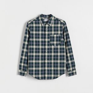 Reserved - Koszula regular fit w kratę - Khaki - Męski - Size: L,M,S,XL,XXL