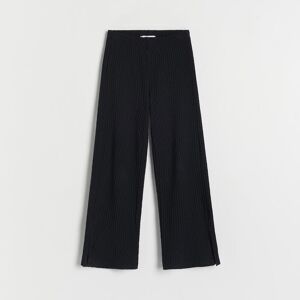 Reserved - Prążkowane spodnie z rozcięciami - Czarny - Damski - Size: 116 (5-6 lat),122 (6-7 lat),128 (7-8 lat),134 ...