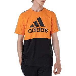 Adidas Koszulka adidas Essentials Colorblock Single Jersey HE4328 - czarno-pomarańczowa - male - Size: XL