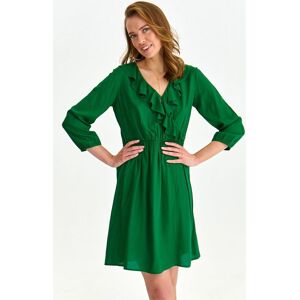 Top Secret sukienka z falbaniastym dekoltem SSU4418 (zielony)