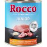 Rocco Junior, 6 x 800 g - Drób i serca kurze z ryżem