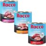 Mieszany pakiet próbny Rocco, 6 x 800 g - Junior: Indyk/Serca cielęce/Ryż, Drób/Serca kurze/Ryż, Wołowina/Drób