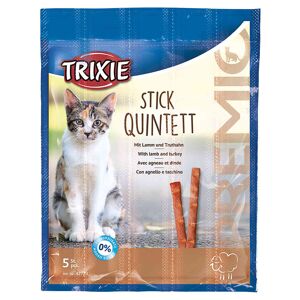 Trixie Premio Stick Quintett - Z jagnięciną i indykiem, 5 x 5 g
