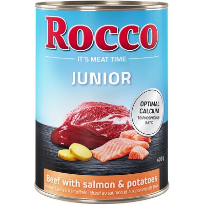Rocco Junior, 6 x 400 g - Wołowina i łosoś z ziemniakami Rocco Junior, 6 x 400 g - Wołowina i łosoś z ziemniakami