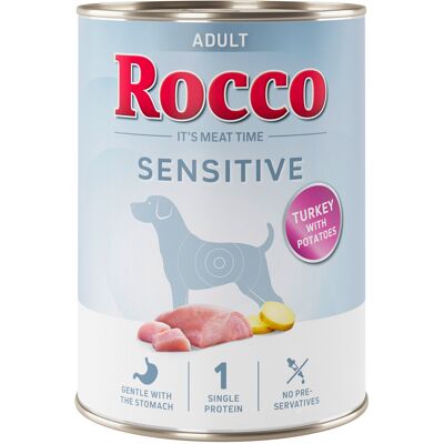 Rocco Sensitive, 6 x 400 g - Nowa receptura: indyk z ziemniakami Rocco Sensitive, 6 x 400 g - Nowa receptura: indyk z ziemniakami